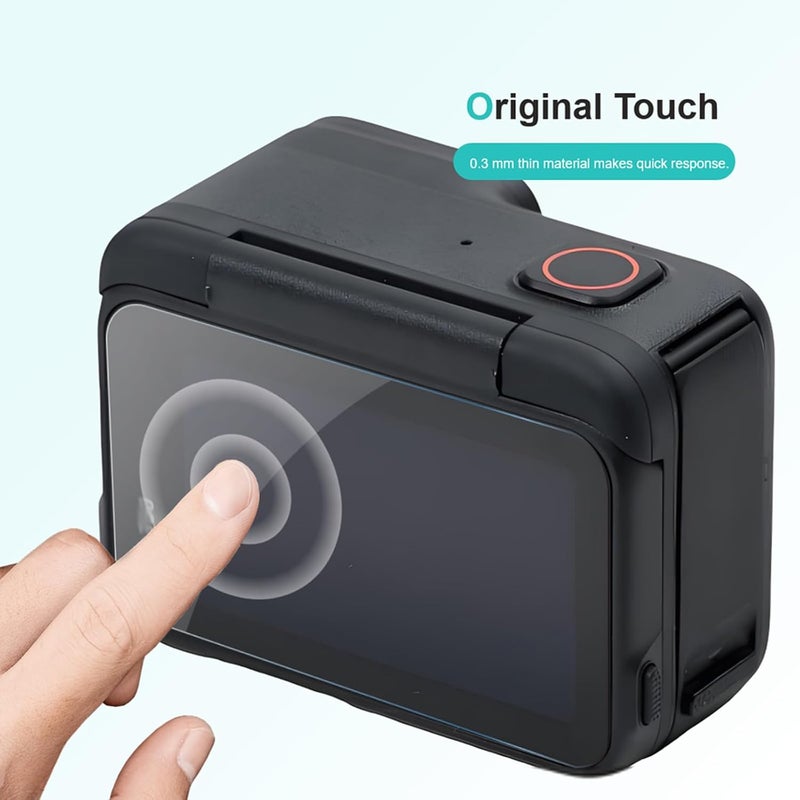 iDaPro [2+2+2عبوة] واقي شاشة لـ Insta360 Ace Pro 2 + واقي عدسة لـ AcePro 2 عدسة (ليس عدسة عريضة للغاية) + PET (ليس زجاج) لـ Insta 360 Ace Pro2 شاشة أمامية، مجموعة حماية زجاج مقسى 9H في علبة تخزين قابلة لإعادة الاستخدام. - Image 5